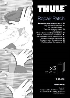 Thule PVC auvent Repair patch 306486 (3pcs 7,5x15cm)