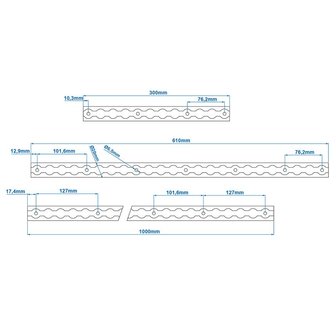 Bindrail aluminium 100cm