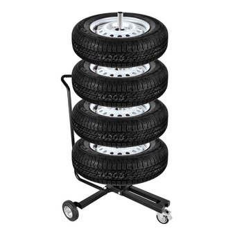 Support de roue mobile avec poign&eacute;e pour 4 pneus