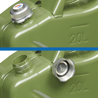 Jerrycan 20L metaal groen  UN- &amp; T&uuml;V/GS-gekeurd