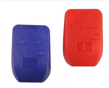 Jeu de pinces pour p&ocirc;les de batterie (+) et (-) &agrave; d&eacute;gagement rapide sous blister