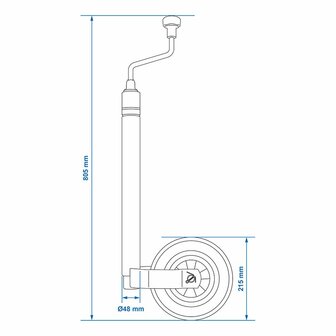 Roue avant 48mm jante plastique avec pneu PU 260x85mm