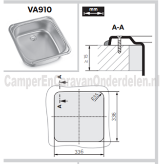 SMEV VA910 Lavabo 370x370 mm.