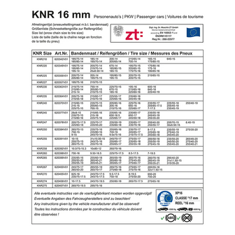 Sneeuwkettingen 16mm KNR247 luxe versie