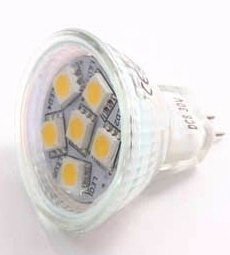 Lumi&egrave;res de remplacement LED MR11-6 LEDs-1,3 Watt prise MR 11