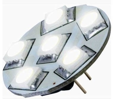 LED SMD vervangingslampjes-6 LED&#039;s-1,33 Watt-G4 fitting