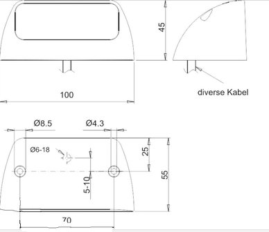 Kentekenverlichting opbouw LED