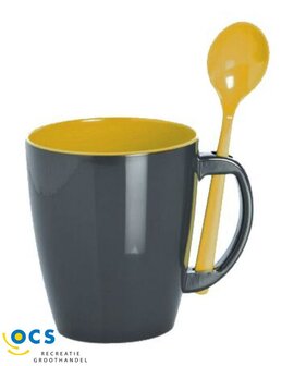 Gimex Greyline Yellow Cup avec cuill&egrave;re