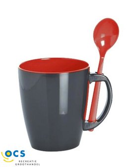 Gimex Greyline Red Cup avec cuill&egrave;re