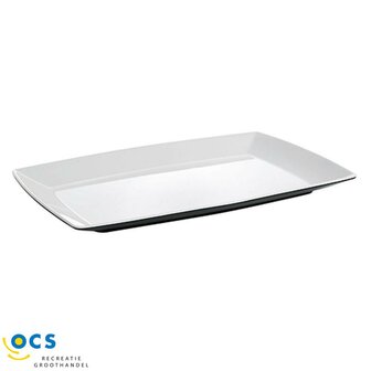 Gimex Quadrato Plat de service noir/blanc 25 x 35