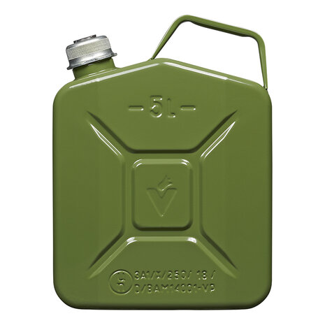 Jerrycan 5L métal vert avec bouchon magnétique à vis homologué UN & TüV/GS