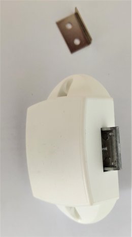 Kast-Toiletdeurslot Push-Lock Spanjolet (1-zijdig-WIT)
