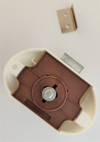Kast-Toiletdeurslot Push-Lock Spanjolet (1-zijdig-WIT)