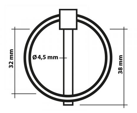 Borgpen 4,5mm met ring (2 stuks)