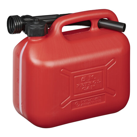 Jerrycan 5L plastique rouge approuvé par l'ONU