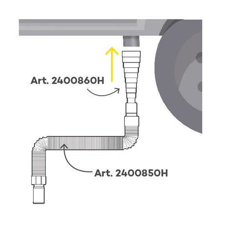 Uitrekbare afvalwaterslang met adapter SET