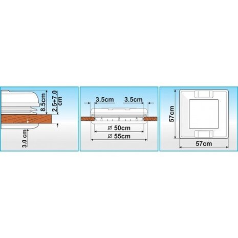 Dakluik 50x50 Fiamma (Witte kap)