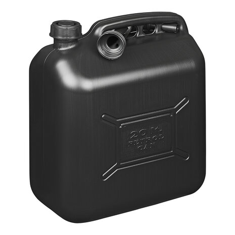 Jerrycan 20L kunststof zwart UN-gekeurd