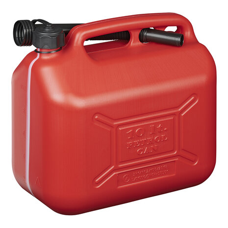 Jerrycan 10L kunststof rood UN-gekeurd