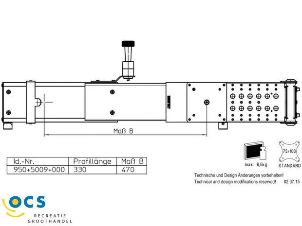 TV steun Sky 20W profiellengte 330