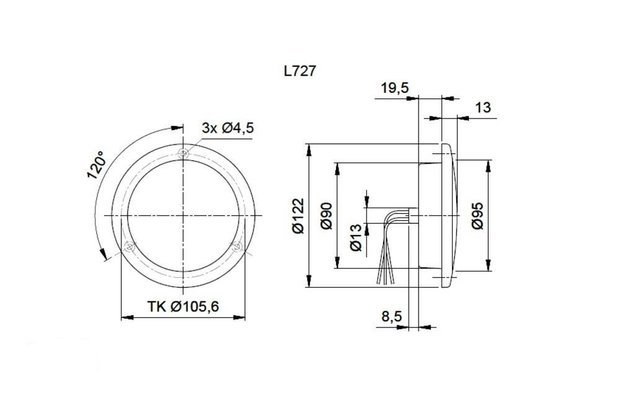 Knipper- rem- achterlicht LED met chrome rand