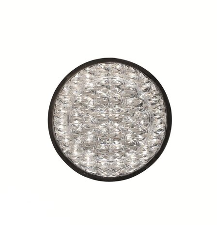 Feu arrière clignotant LED verre blanc rond